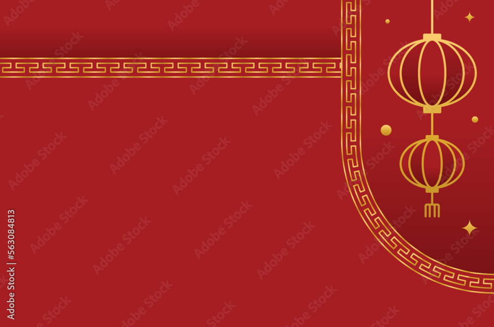 Chinese Red Traditional background For Greeting Moment