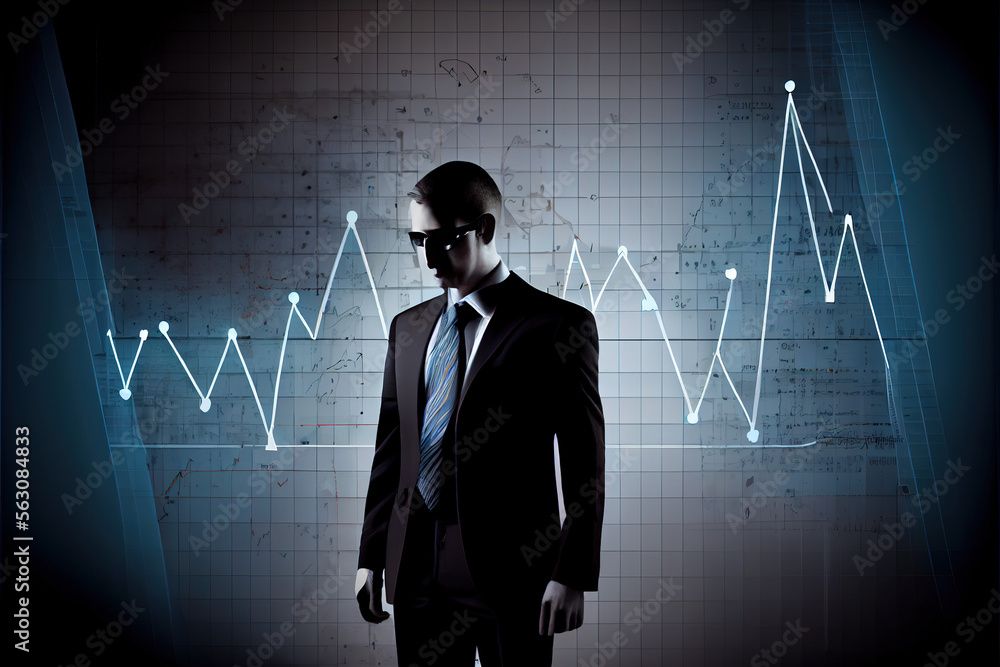 Businessman business graph with Generative AI Businessman business graph with Generative AI