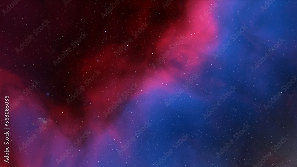 Fototapeta premium Deep space nebula with stars. Bright and vibrant Multicolor Starfield Infinite space outer space background with nebulas and stars. Star clusters, nebula outer space background 3d render 