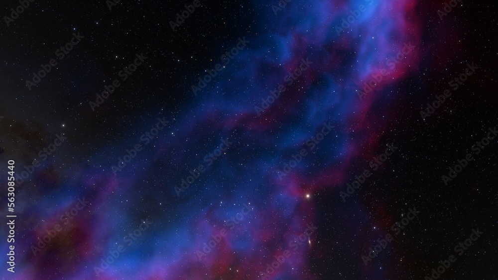 Naklejka premium Space of night sky with cloud and stars