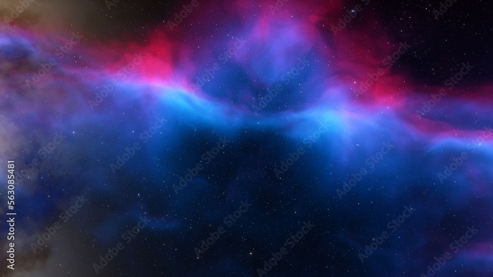 Naklejka premium Space of night sky with cloud and stars