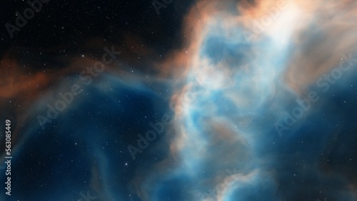Fototapeta Naklejka Na Ścianę i Meble -  Space of night sky with cloud and stars
