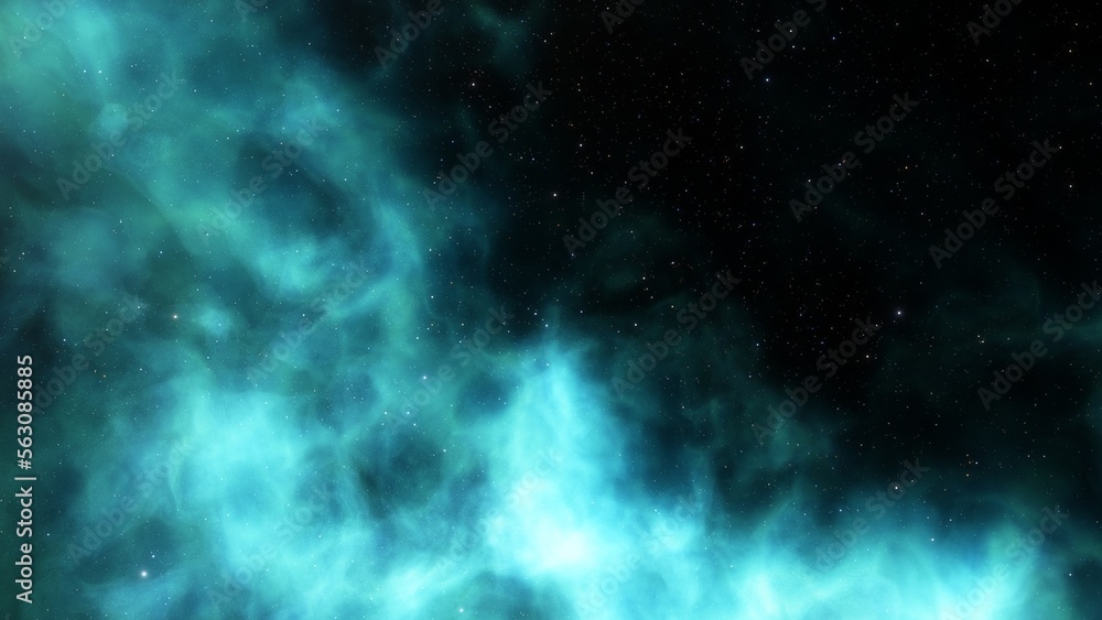 Fototapeta premium Cosmic background with a blue purple nebula and stars 