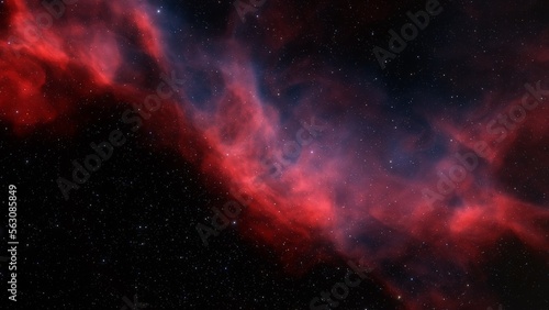 Cosmic background with a blue purple nebula and stars
