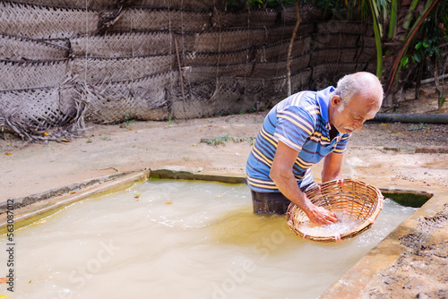 Manual mining of precious stones in Sri Lanka