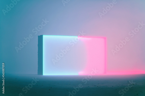 Square shaped luminous installation art,abstract background,Concept Design Art