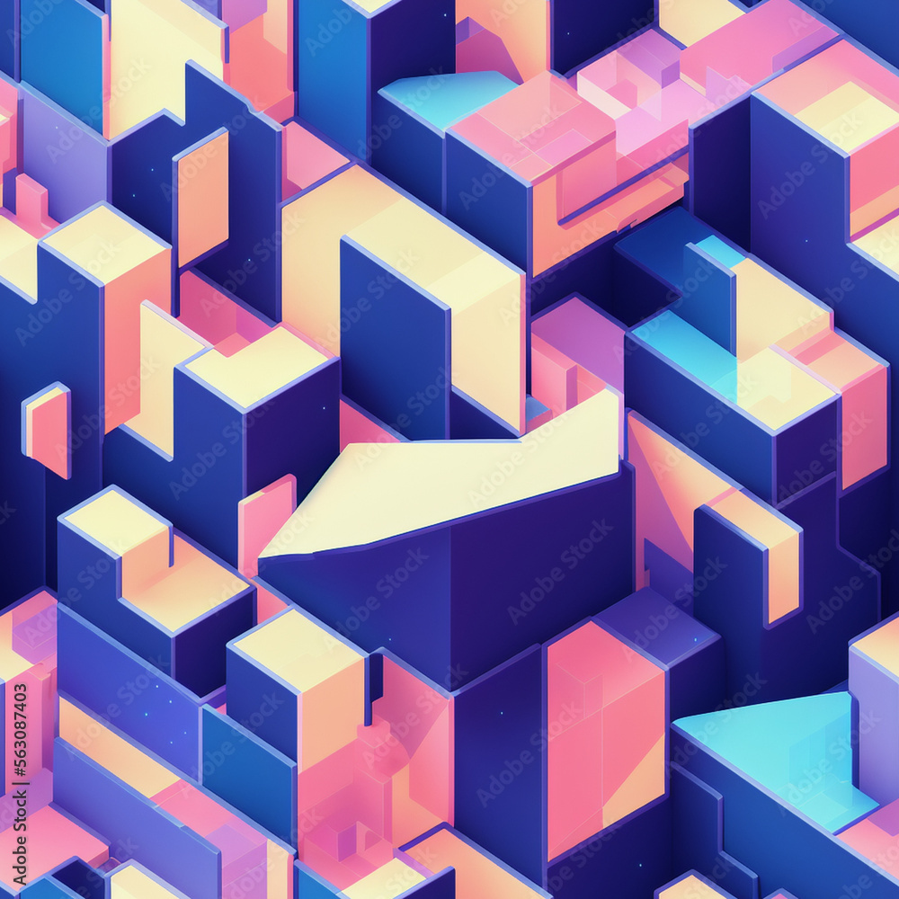 Obraz premium seamless 3d pattern geometric[Generative AI]