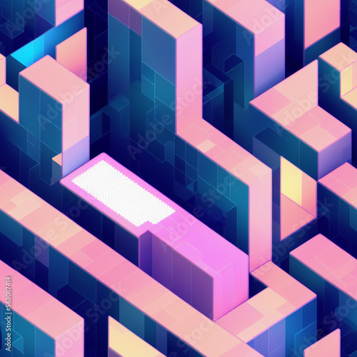 seamless 3d pattern geometric cubes  Generative AI 