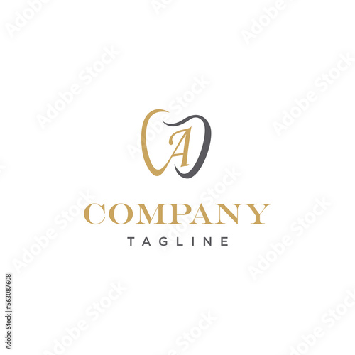A Letter Dental Elegant Vector logo icon vector Template
