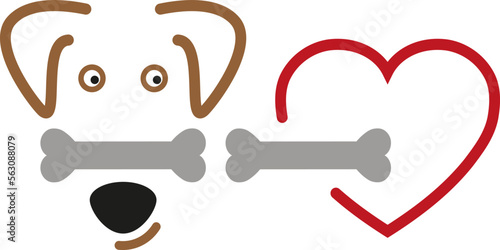 Hund mit Lächeln, Knochen für Hunde, Hunde und Hundepflege Logo, Hintergrund