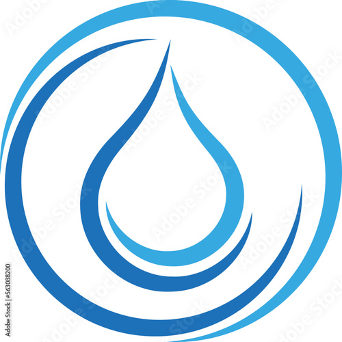 Wassertropfen und Kreise, Wasser und Tropfen Logo, Icon