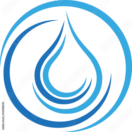 Wassertropfen und Kreise, Wasser und Tropfen Logo