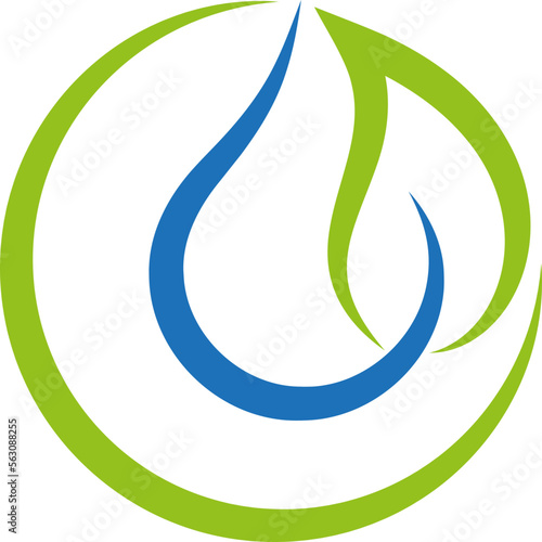 Wassertropfen und Blatt, Wellness und Spa Logo