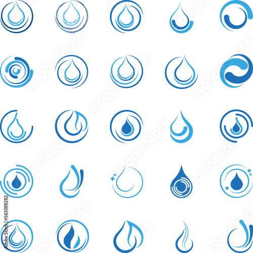 Wassertropfen, Tropfen Sammlung, Wassertropfen, Wasser Logo