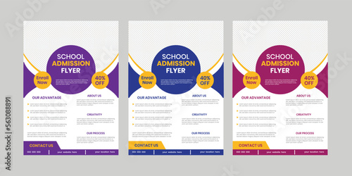 Modern and simple kids camping latest admission flyer and academy education flyer, one folded brochure design