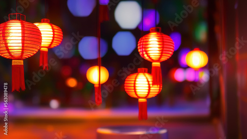 chinese lantern, chinese new year, decoration, Generative AI