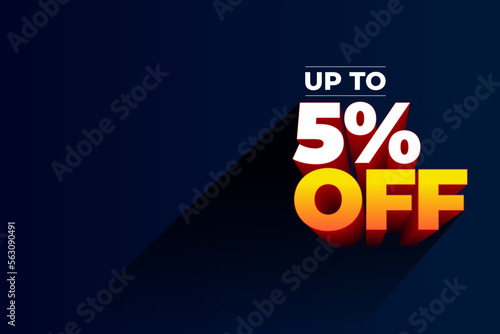 Five percent off promotion Sales concept
5% off 3D typography Banner