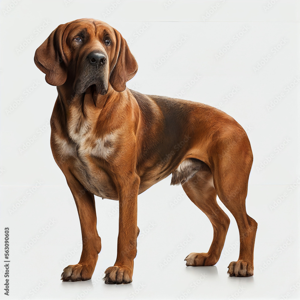 Bavarian Mountain Hound full body image with white background ultra realistic




