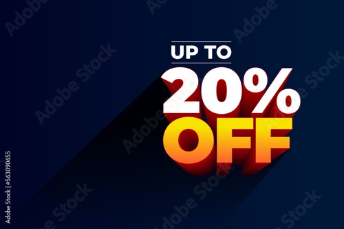 Twenty percent off promotion Sales concept
20% off 3D typography Banner