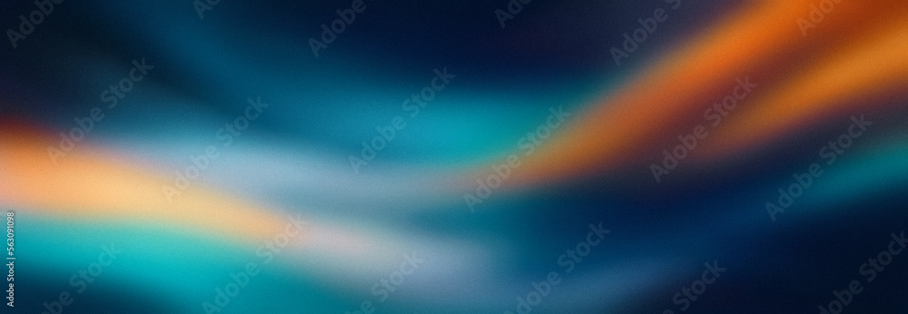 Dark blue grainy gradient background, blurry colors wave pattern with noise texture, wide banner size - obrazy, fototapety, plakaty 