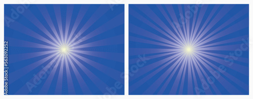 Vivid Navy Sunburst Pattern Background. Ray starburst radial backdrop. Vector Illustration.