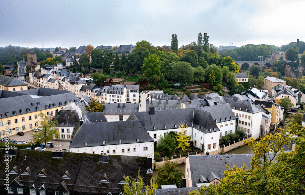 Obraz premium Panorama view of the old town of Luxembourg