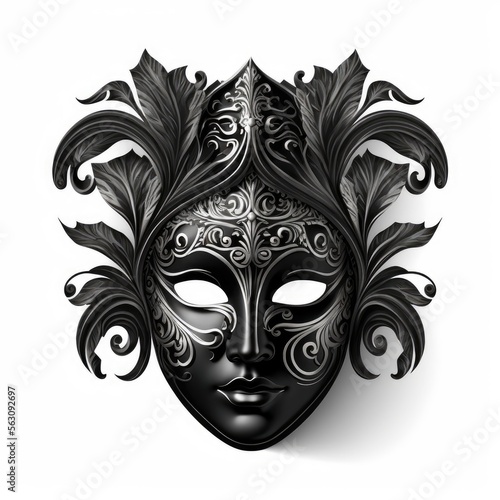 Black carnival masks isolated on white background © GHart