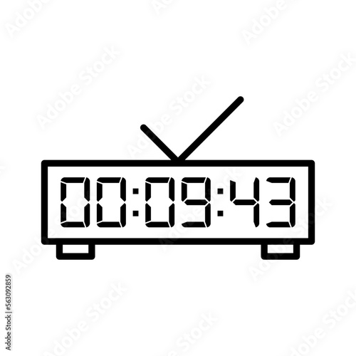 Digital, clock, led icon vector image. Can also be used for home electronics and appliances. Suitable for mobile apps, web apps and print media.