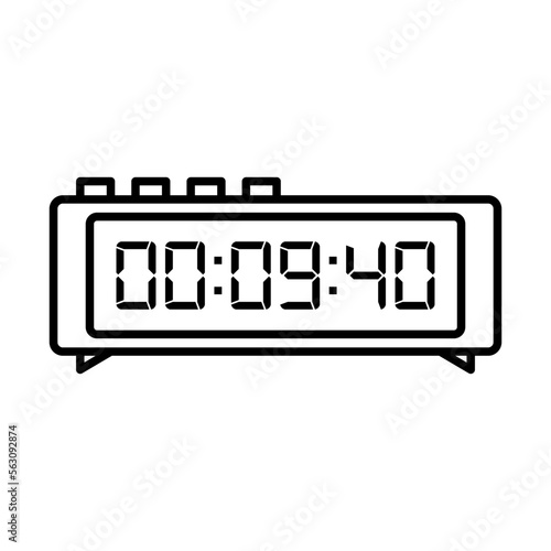 Digital, clock, led icon vector image. Can also be used for home electronics and appliances. Suitable for mobile apps, web apps and print media.