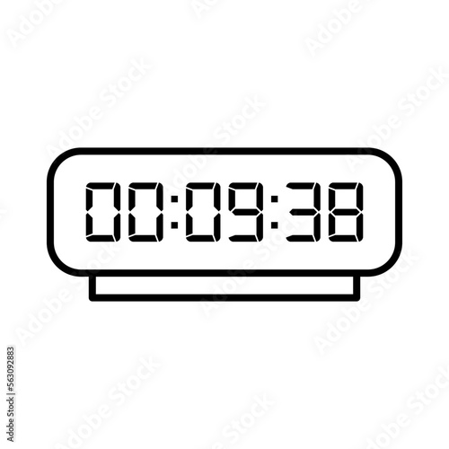 Digital, clock, led icon vector image. Can also be used for home electronics and appliances. Suitable for mobile apps, web apps and print media.