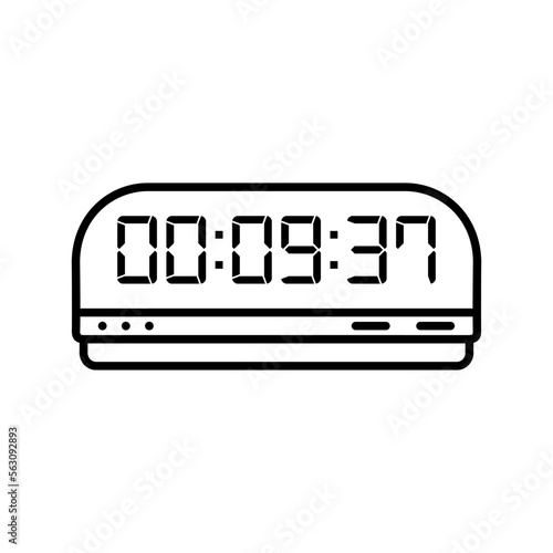 Digital, clock, led icon vector image. Can also be used for home electronics and appliances. Suitable for mobile apps, web apps and print media.