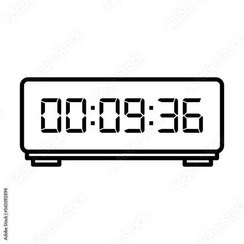 Digital, clock, led icon vector image. Can also be used for home electronics and appliances. Suitable for mobile apps, web apps and print media.