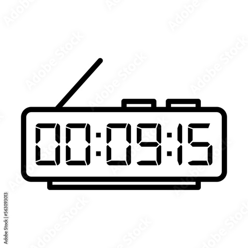 Digital, clock, led icon vector image. Can also be used for home electronics and appliances. Suitable for mobile apps, web apps and print media.
