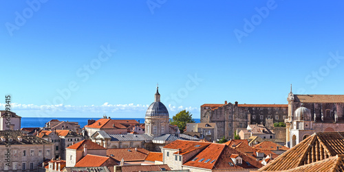 panoramic view to the city skyline of Dubrovnik's Old City