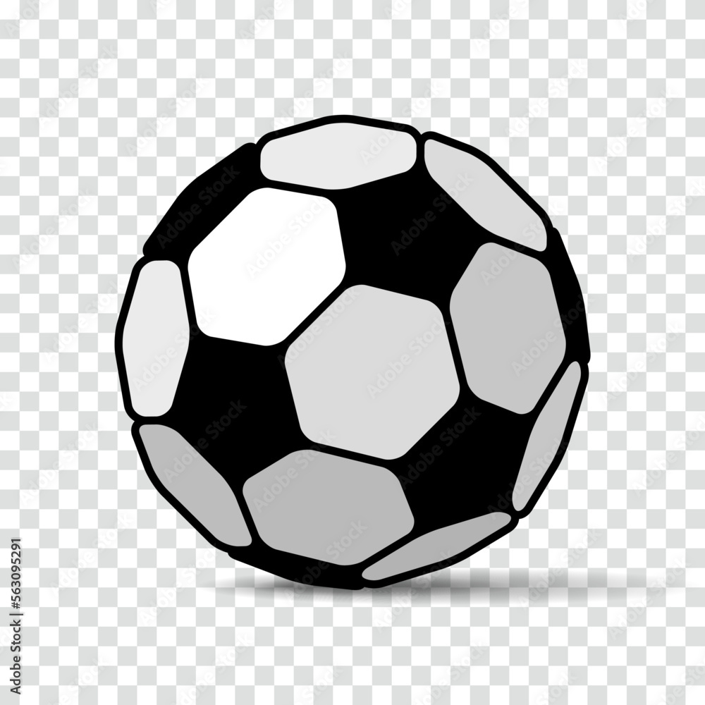 Obraz premium Football icon in flat style. Vector Soccer ball on transparent background . Sport object for you design projects