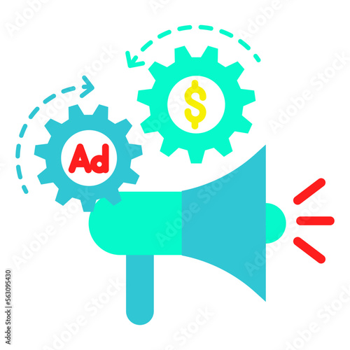 sponsored ad flat icon  social media vector  advertising symbol