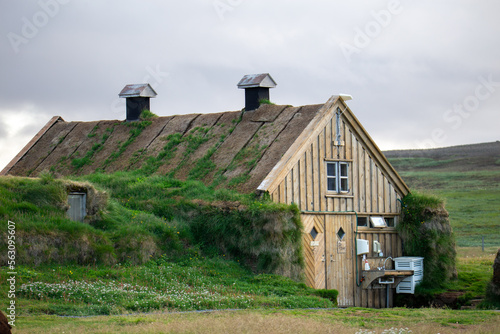 An old farmhouse in the unforgiving Icelandic wilderness. 