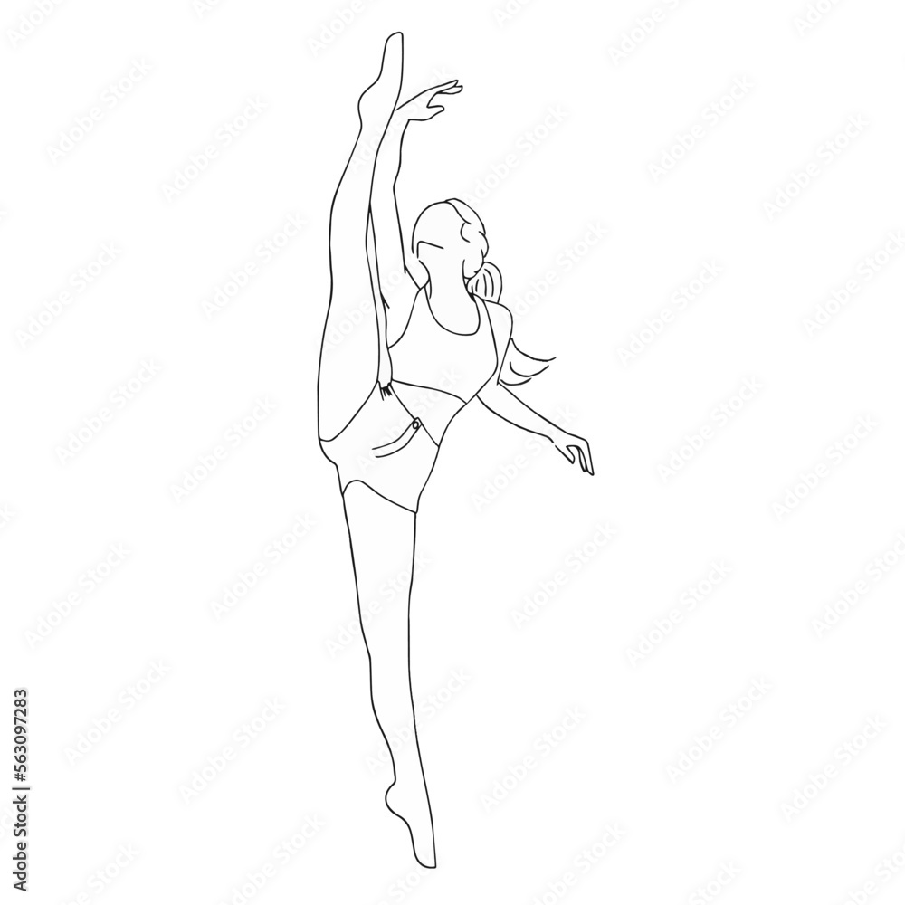 sketch of a ballerina girl in vector graphics sketch of a ballerina girl in vector graphics