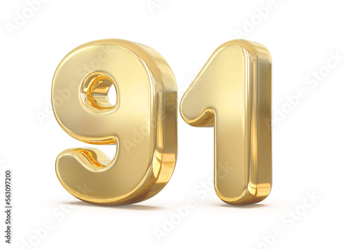 3D Golden Number 91 With Generative AI