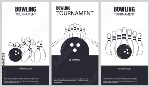 Obraz na plátne Vector illustration about bowling tournament