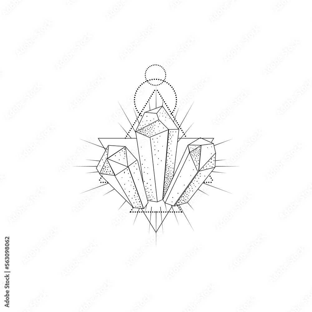 Magic Boho vector illustration on white background. Mystery design elements. Tattoo and logo templates. Magic Boho vector illustration on white background. Mystery design elements. Tattoo and logo templates.
