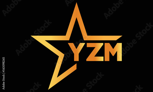 YZM golden luxury star icon three letter logo design vector template. royal logo | luxury logo | jewelry logo | premium logo | iconic logo | Victoria logo |	