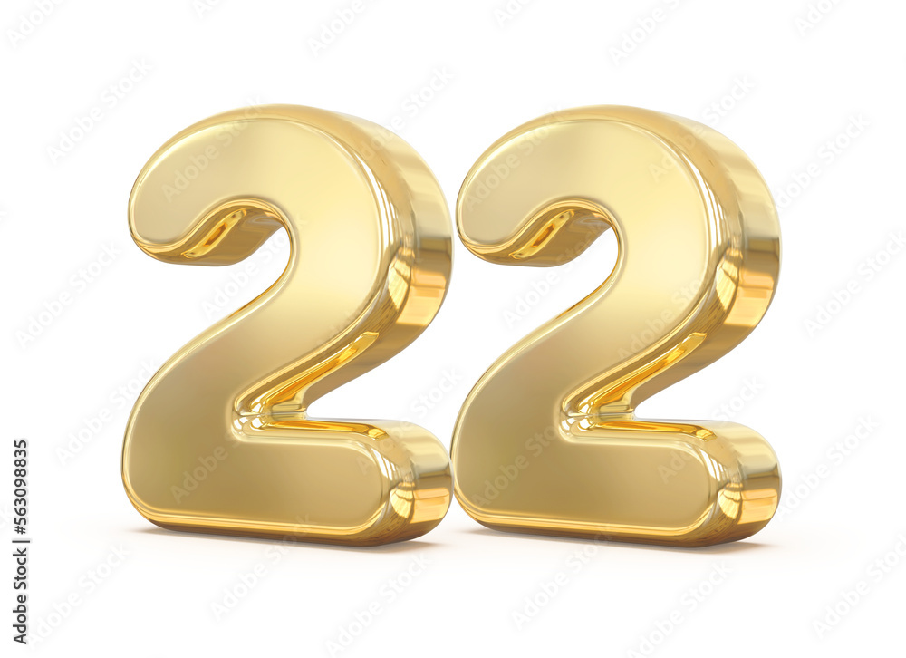 3D Golden Number 22 With Generative AI 3D Golden Number 22 With Generative AI