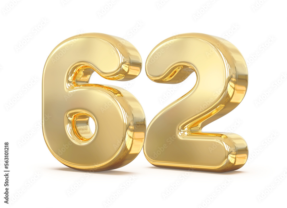 3D Golden Number 62 With Generative AI 3D Golden Number 62 With Generative AI