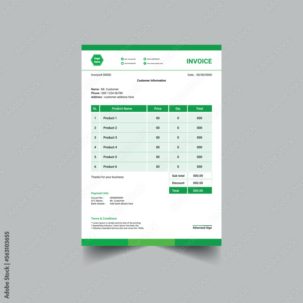 Corporate business invoice Corporate business invoice
