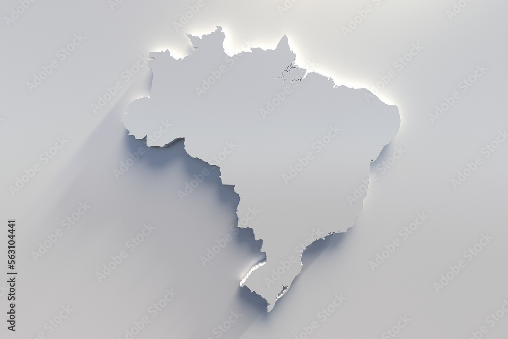 Obraz premium Extruded map of Brazil 3d render