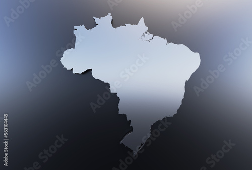 Extruded map of Brazil 3d render