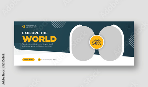 Travel social media posts, Facebook cover, Instagram posts, and web banner template