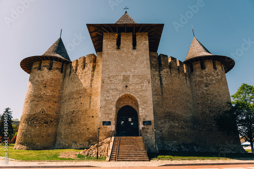 The entrance in Soroca fortress from Republic of Moldova on a sunny day. Front view. photo
