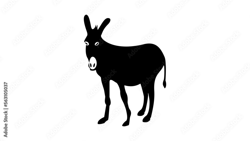 Cute donkey silhouette